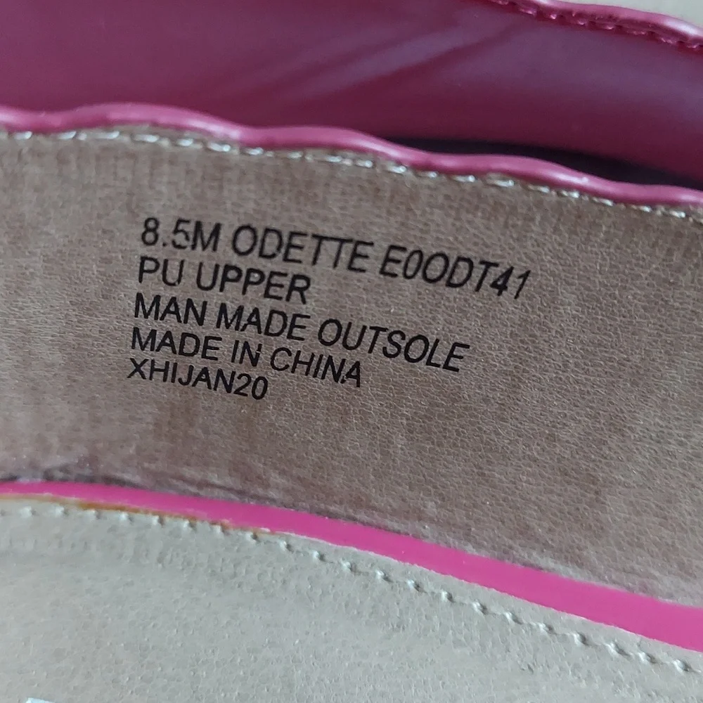 Espirit Shoes, Patent Flats, Hot Pink, Scallop Detail, Soft Cushion Insole‎